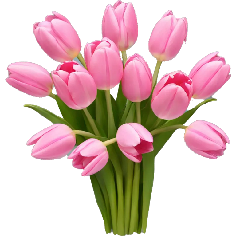 bouquet of pink tulips emoji