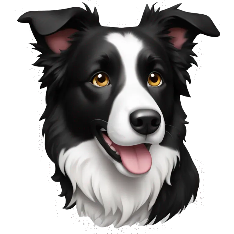 black and white border collie emoji