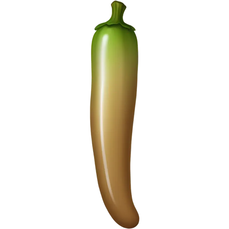 Light-brown ombre skinny long pickle with white paint dripping emoji