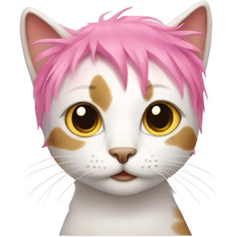 Cat with pink hair  emoji