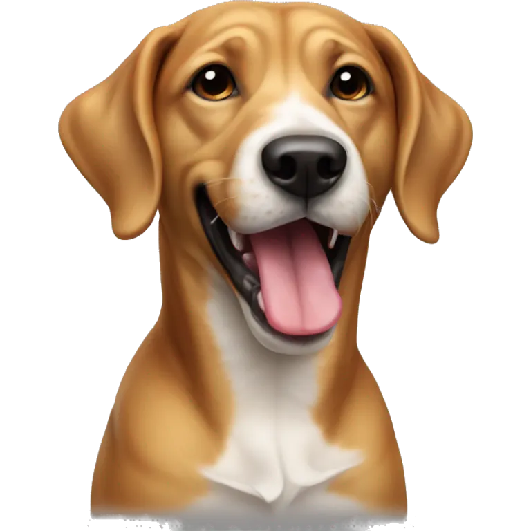 realistic dog with tongue out emoji