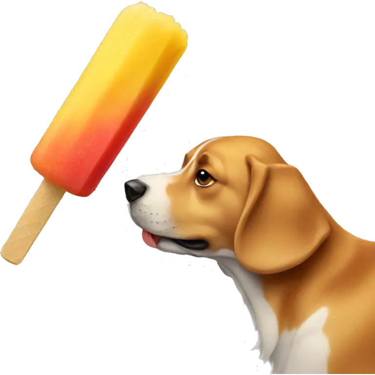 Dog eating a icepop emoji
