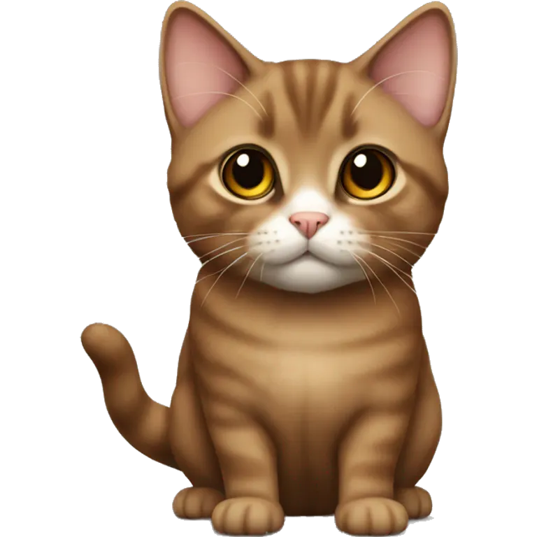 Brown munchkin cat standing emoji
