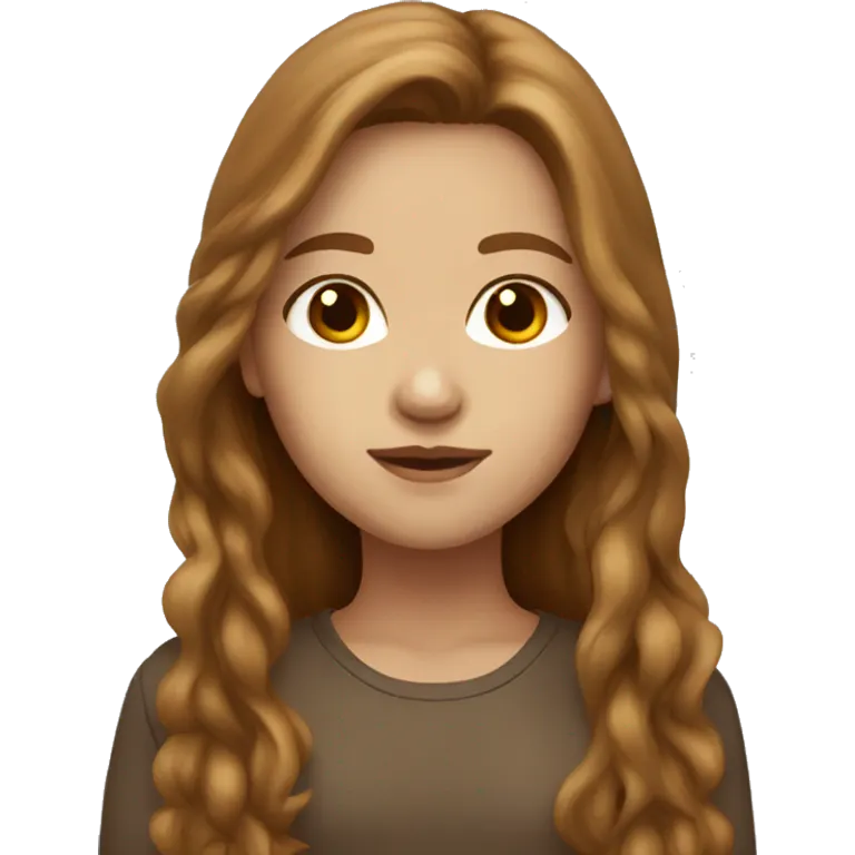 girl with brown reddish long hair light skin and brown eyes  emoji