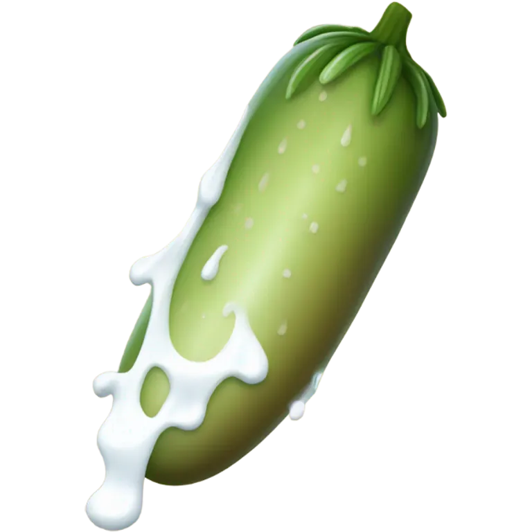 Light brown cucumber with white paint dripping  emoji