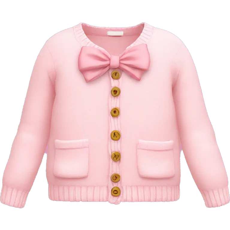 Baby pink cardigan with bow  emoji