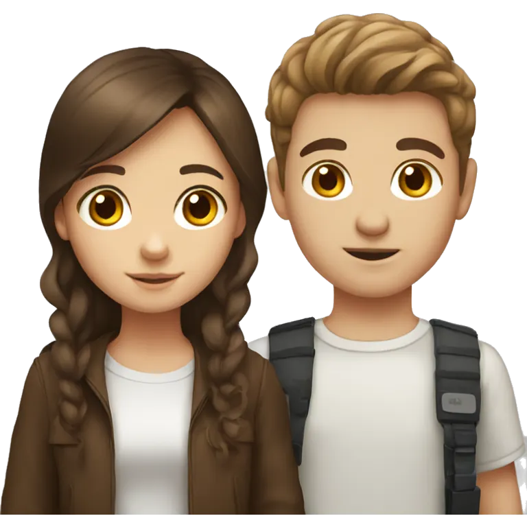 brown hair german girl and brown hair white south african boy  emoji