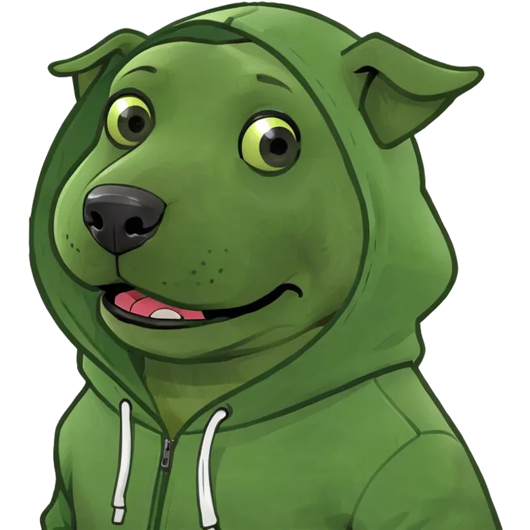 Dog wearing hoodie emoji
