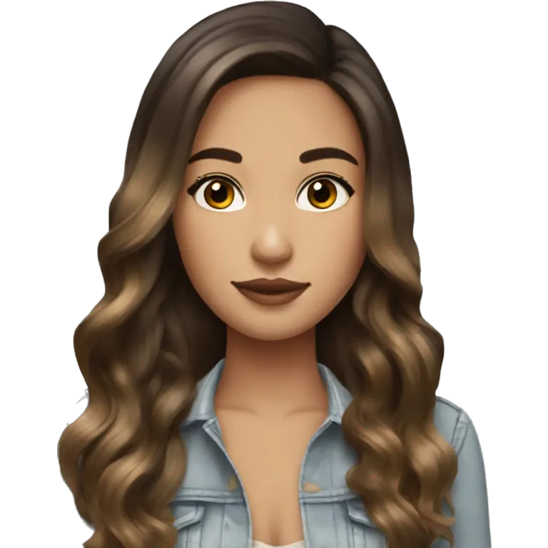 pretty brunette girl with balayage  emoji