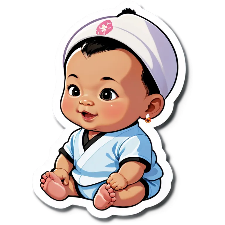 Black and Asian baby general emoji