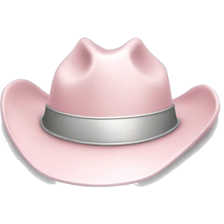 Pale pink and silver cowboy hat emoji