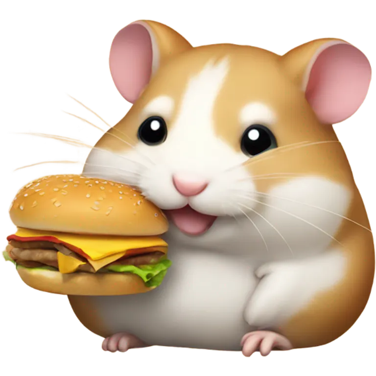 Hamster eating a burger emoji