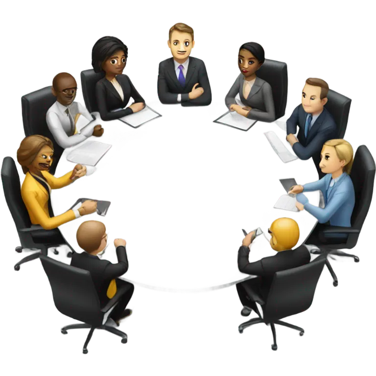business meeting sitting at a table emoji