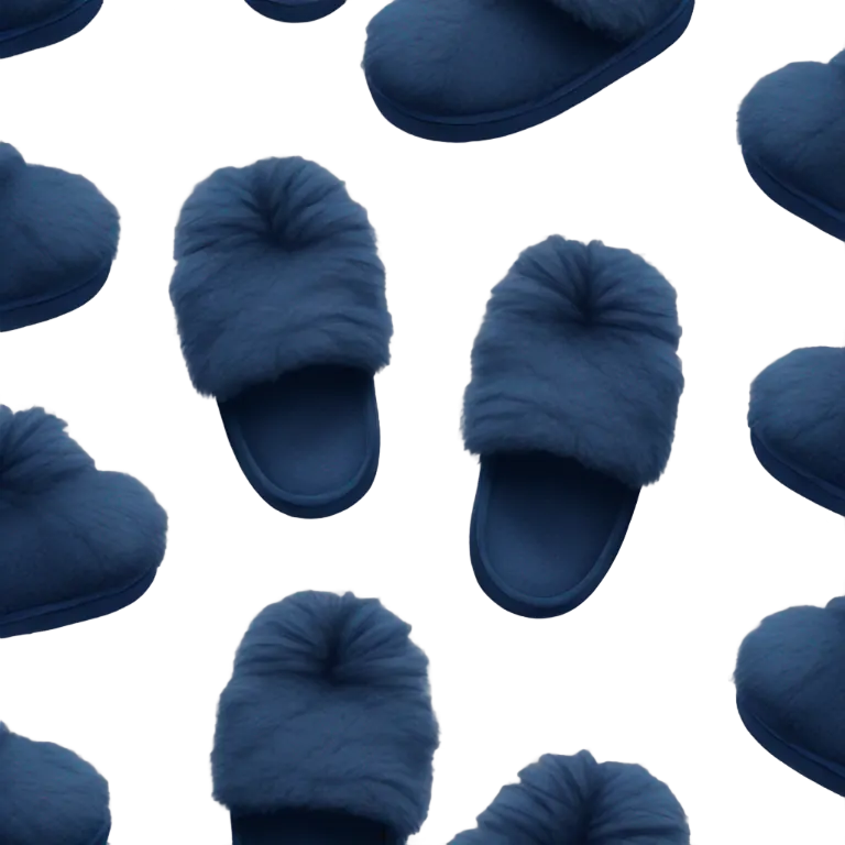 navy blue fluffy slippers emoji