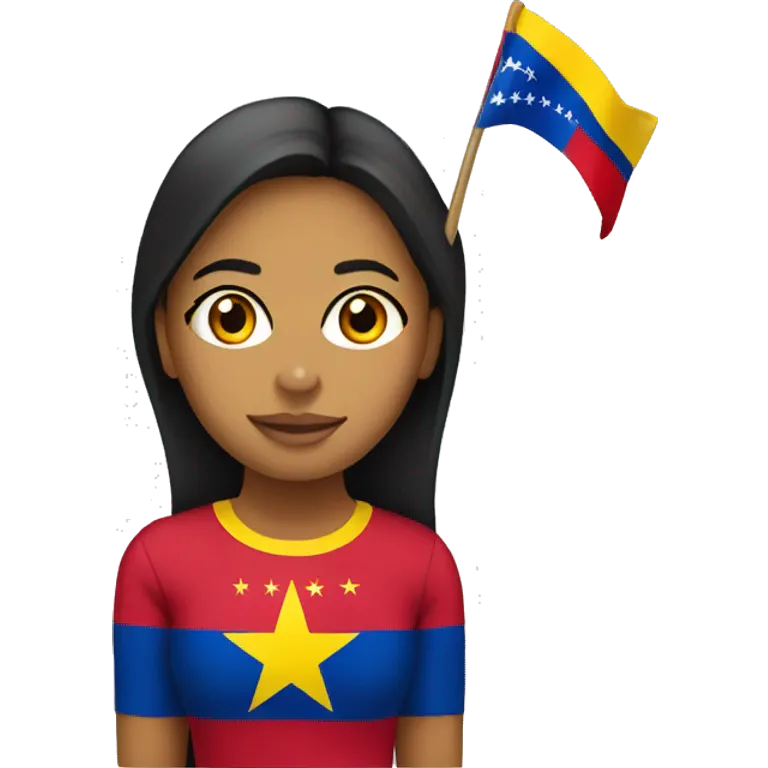chica con la bandera de venezuela en la cara emoji