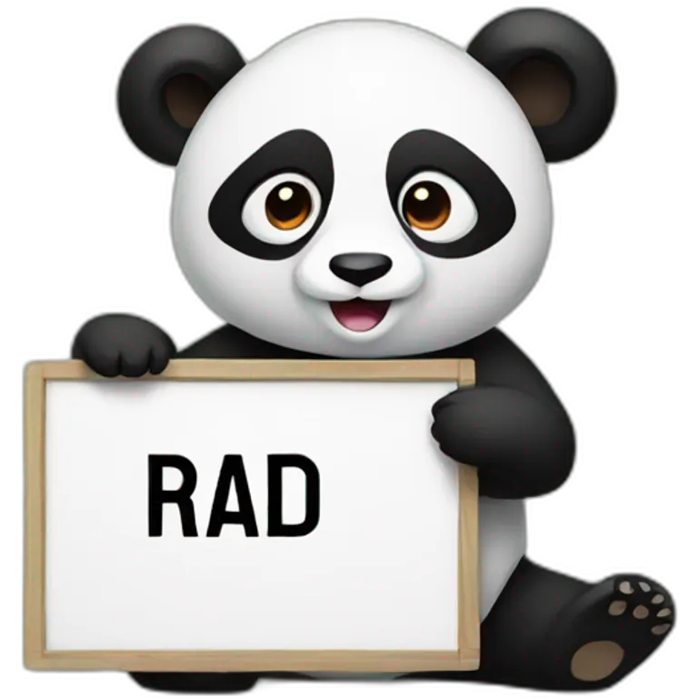 Panda holding a sign that says raid emoji