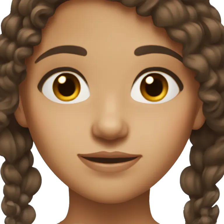 A girl with hazel eyes tan skin and dark brown hair emoji