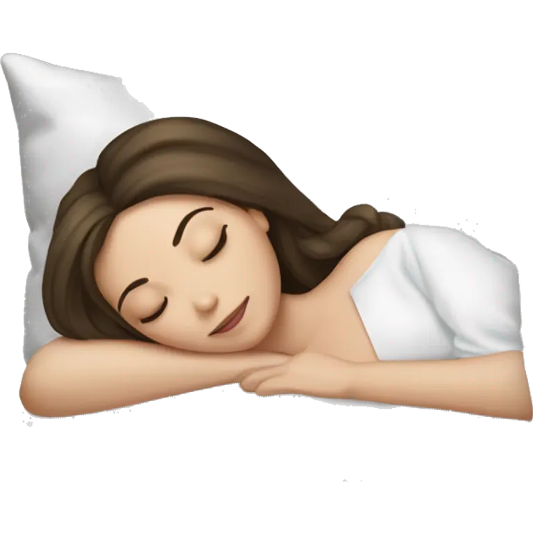 sleeping beauty brunette white girl with a silk pillow emoji
