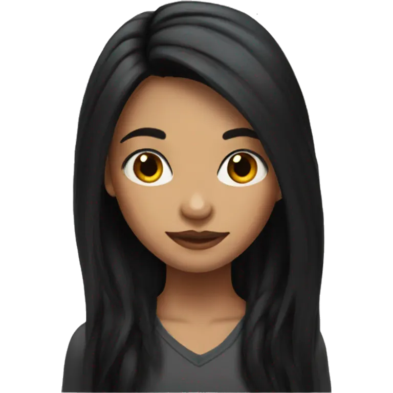 Girl with dark long hair and tattoos  emoji