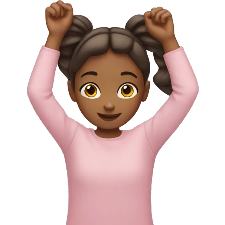 Girl making heart above her head with hands  emoji