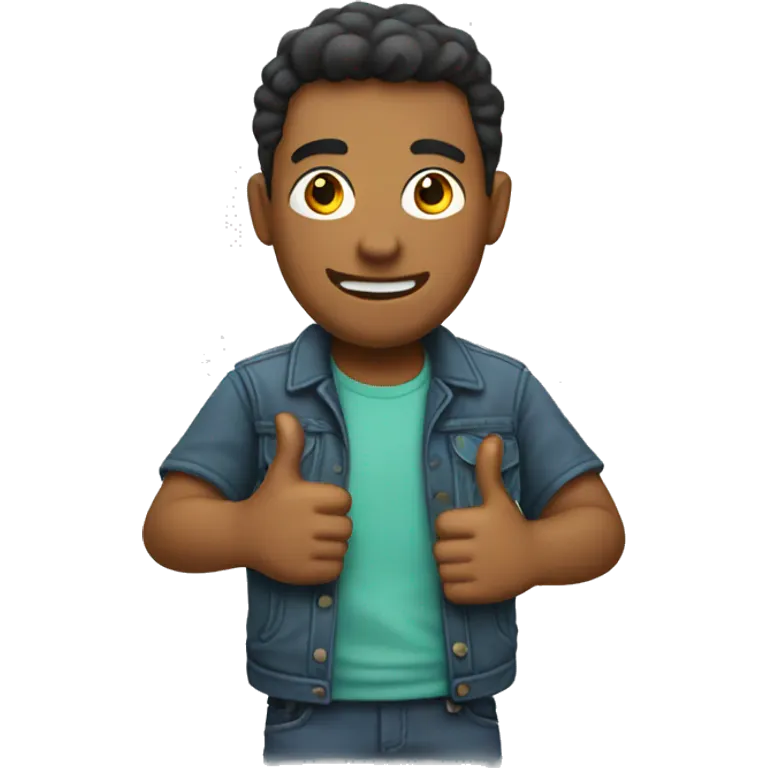 casual male with thumbs up emoji