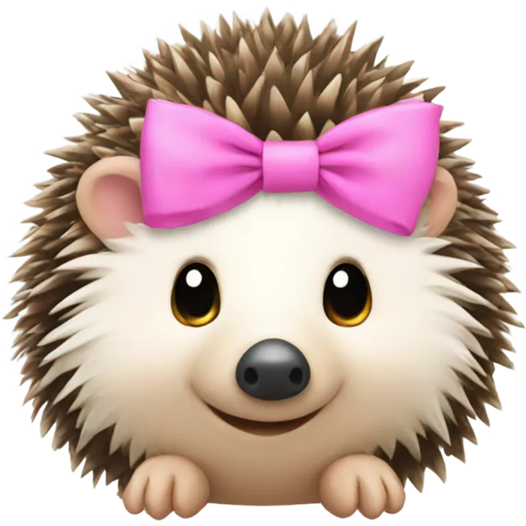 hedgehog with a pink bow emoji