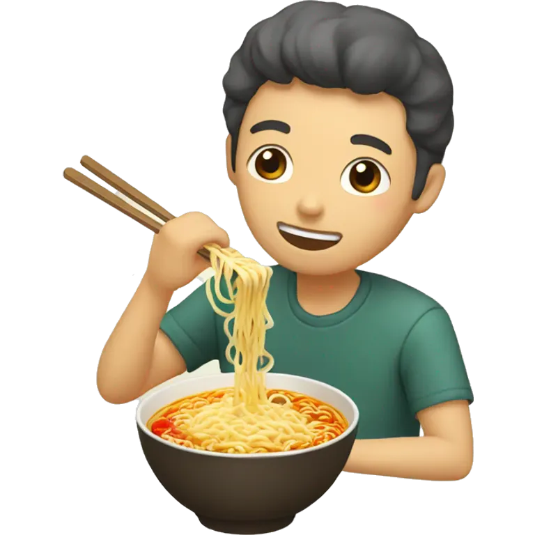 Chat qui mange des ramen emoji