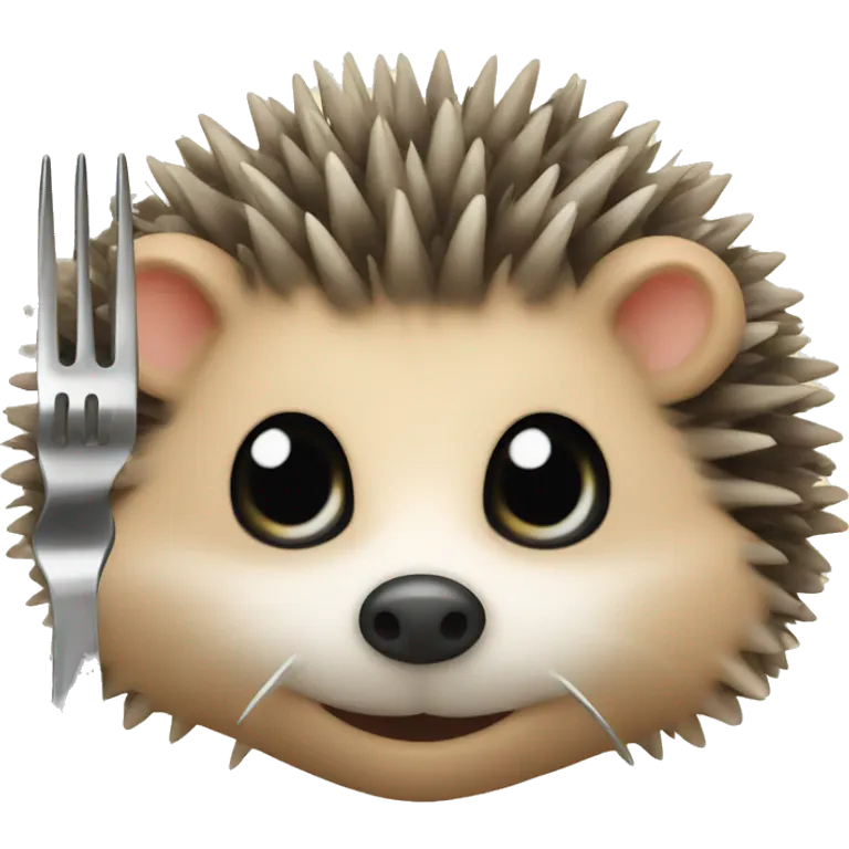 hedgehog with fork emoji