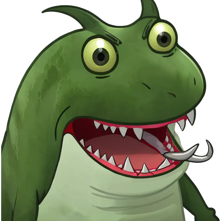 Demon Catfish with tongue out emoji