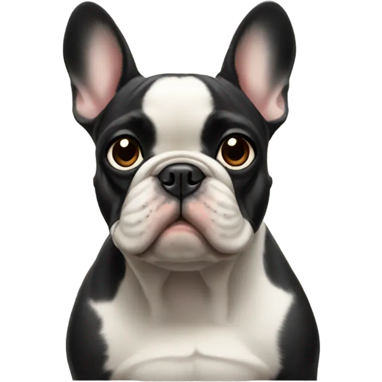 French bulldog looking at viewer emoji