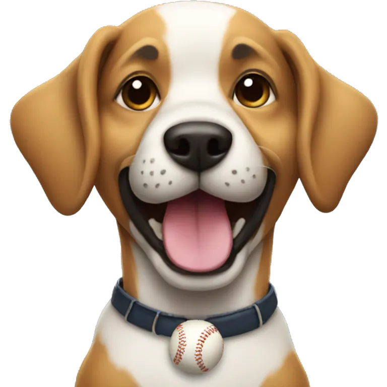 Dog playing baseball emoji