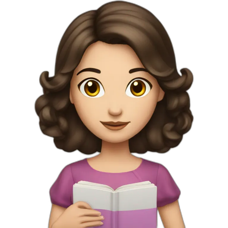 Brunette princess with book emoji