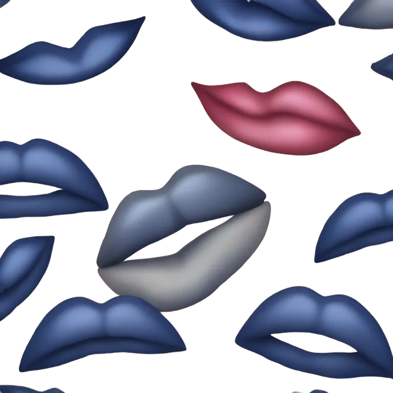 Navy blue kiss emoji