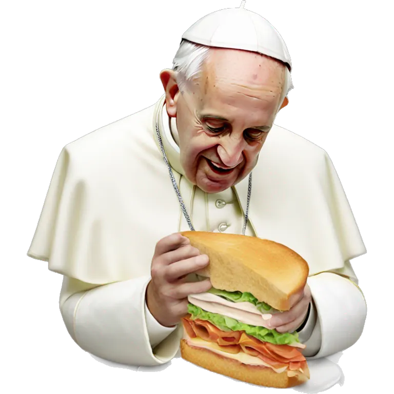 The pope eating a sandwich  emoji