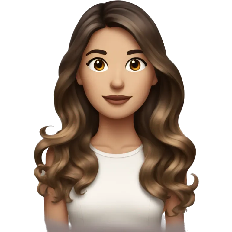 very pretty brunette girl with balayage  emoji