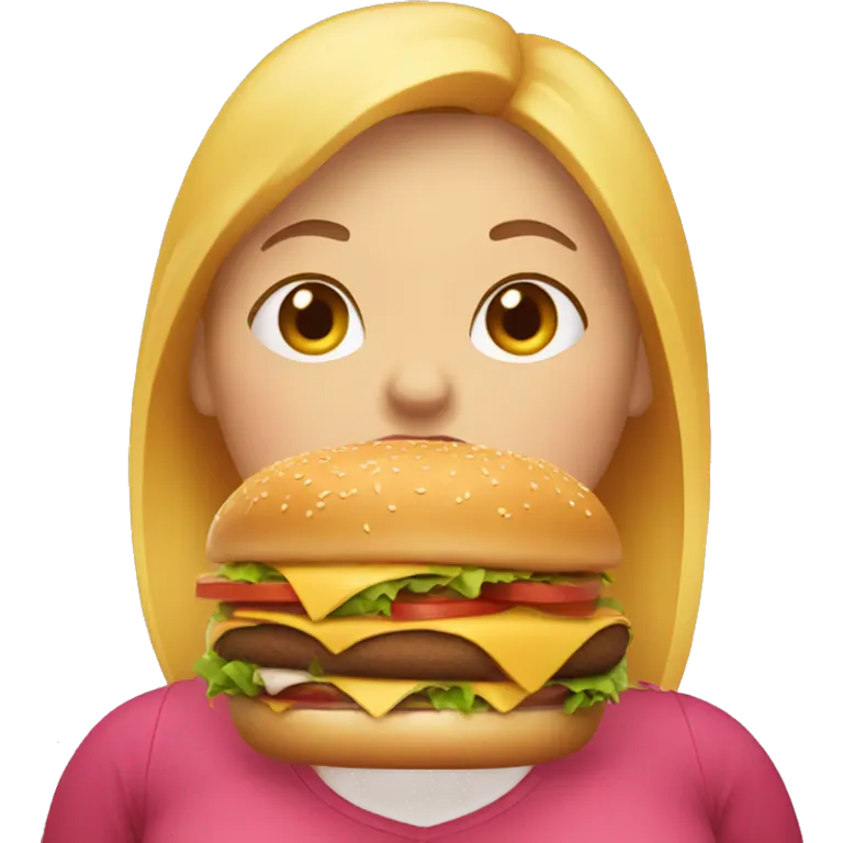 fat girl eating a burger  emoji