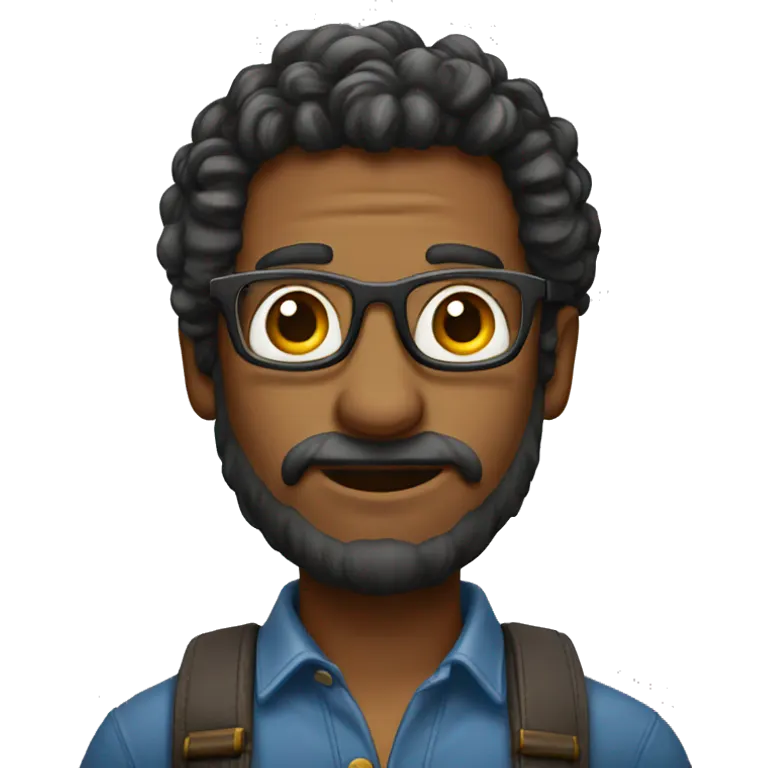 homem de óculos e sem cabelo emoji