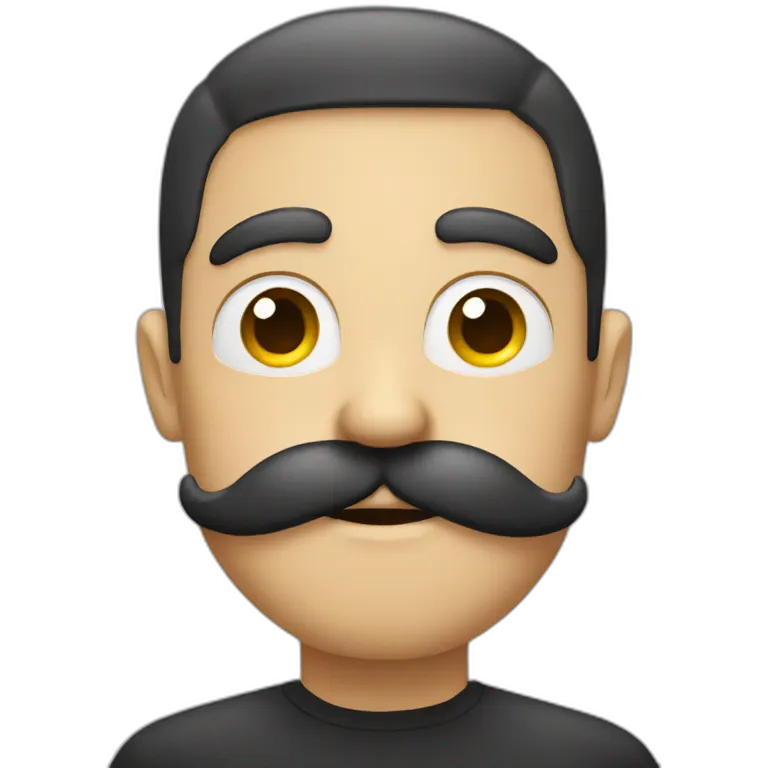 Emoji face with mustache style emoji