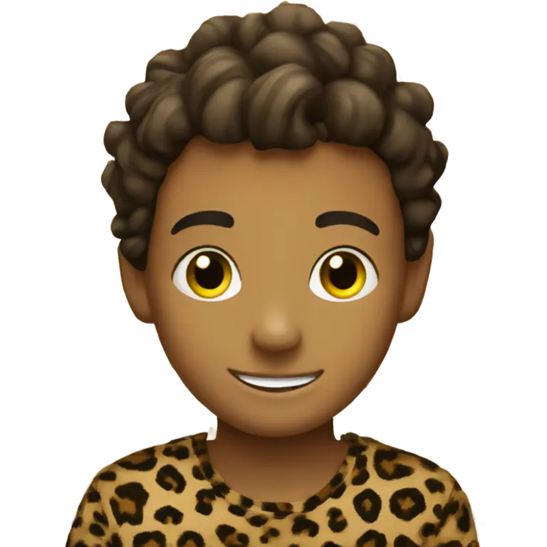 boys smiling in leopard print emoji