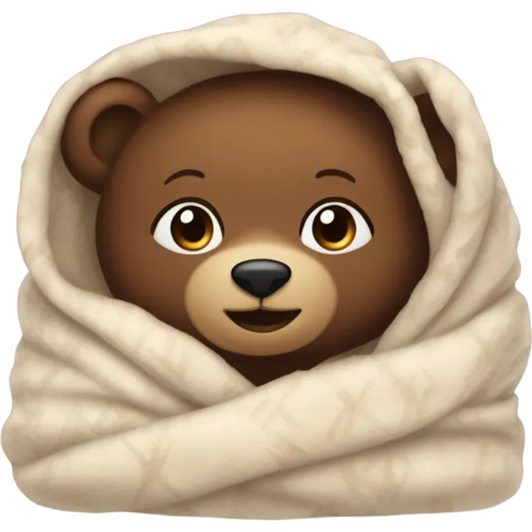 Cozy girl bear with blanket  emoji
