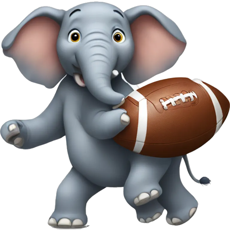 Elephant throwing a football emoji