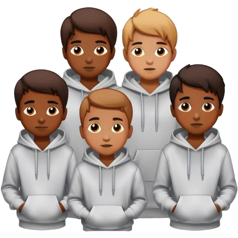 boys in stylish hoodies emoji