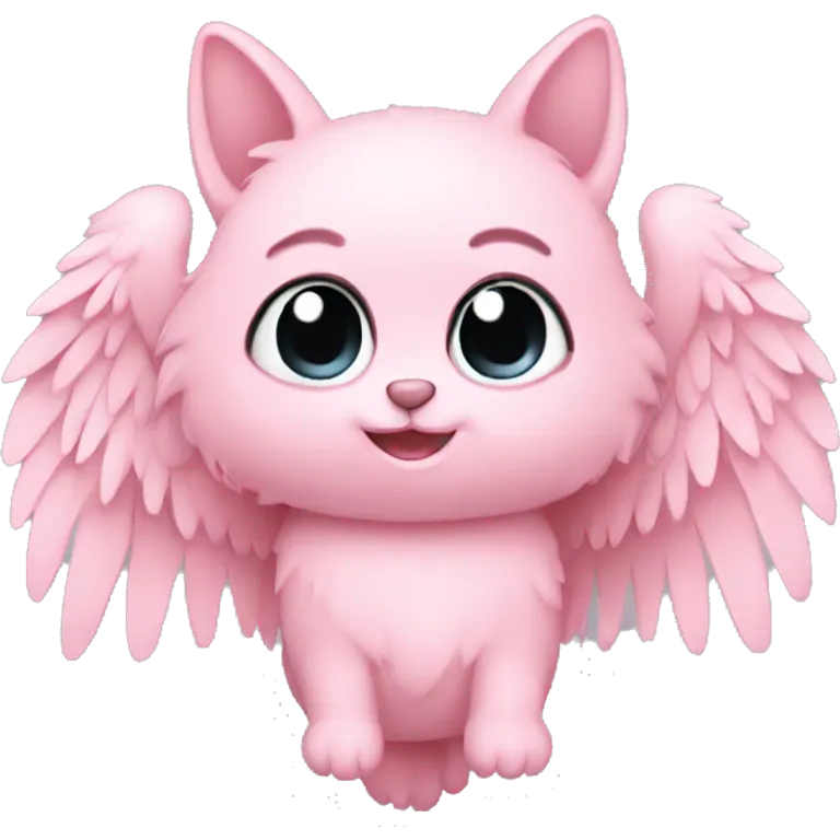 Furry Blush Pink heart with wings  emoji