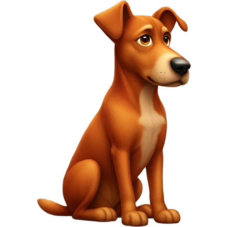realistic red dog in solitude  emoji