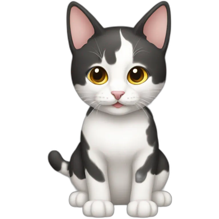 黑白色的猫 emoji