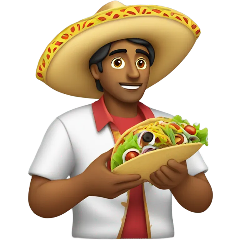 Indian eating a taco￼ emoji