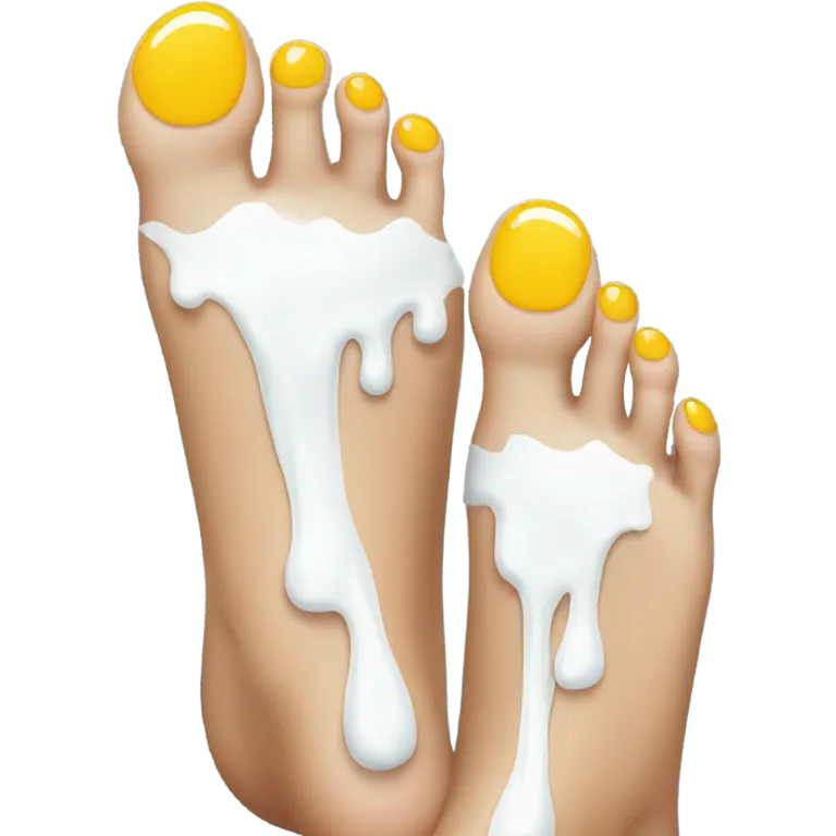 Pretty Feet dripping white paint  emoji