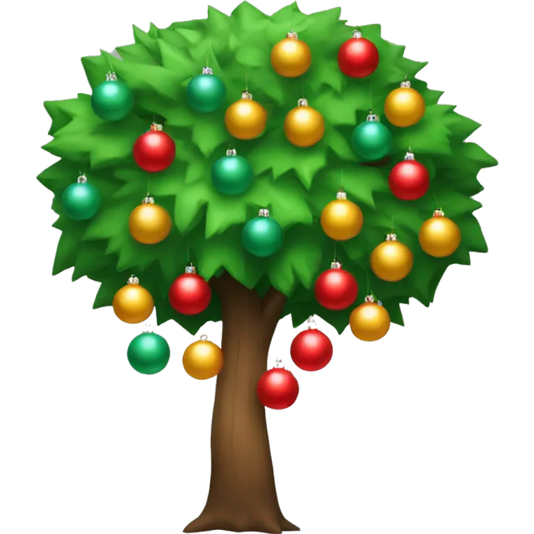 Árbol de navidad con esferas plateadas  emoji