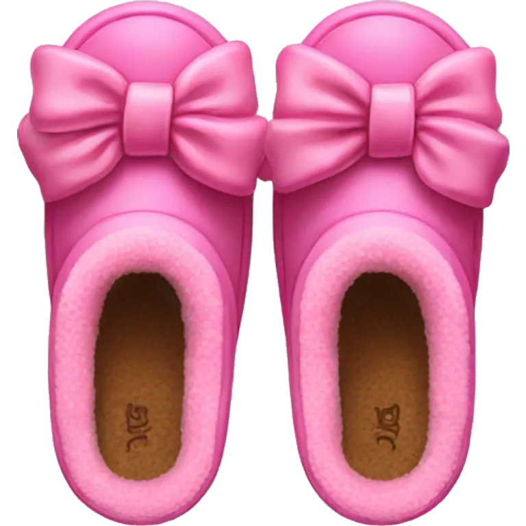 Pink Ugg slippers bows  emoji