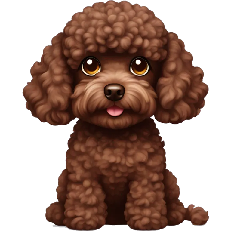 Chocolate brown toy poodle dog emoji